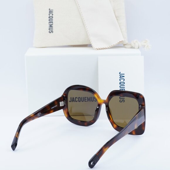 Jacquemus CARRE ROND JAC/10 C2 Geometric Sunglasses - Havana/Brown - Picture 4 of 11